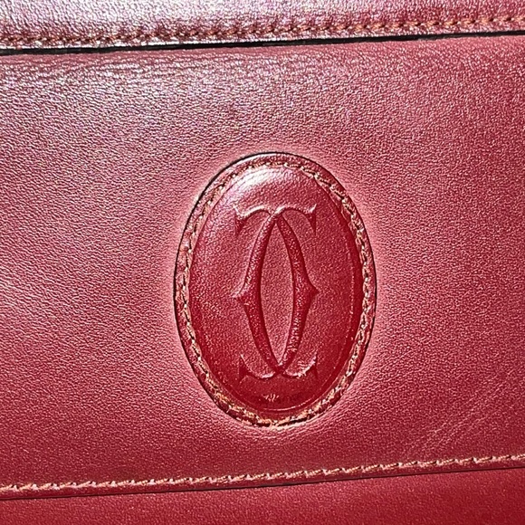 Vintage Cartier Leather Bordeaux Burgundy Clutch Wristlet - Picture 5 of 14